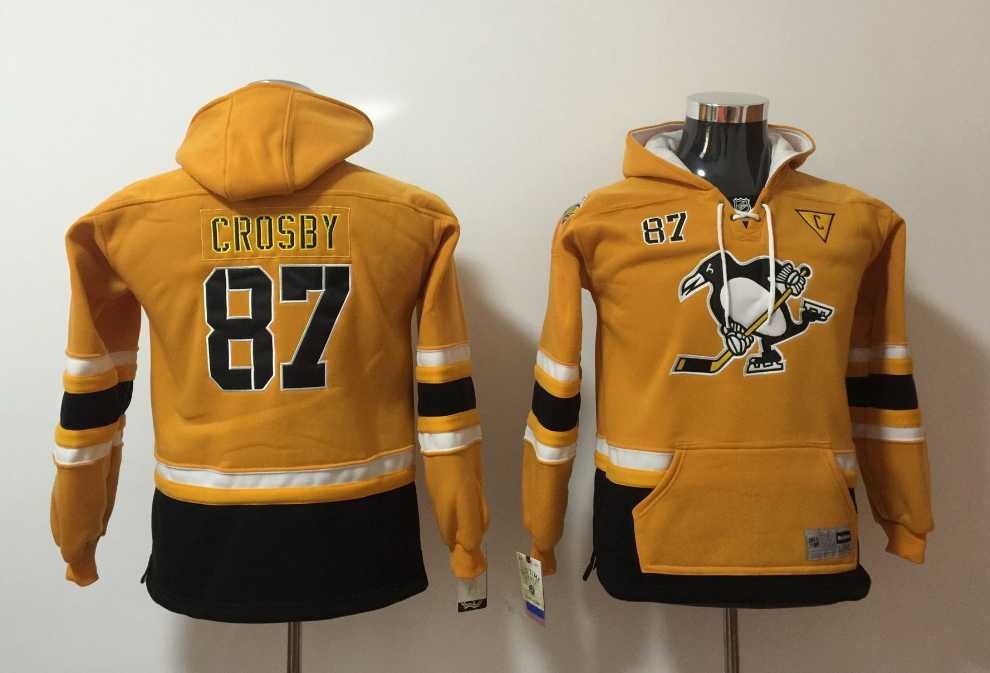 Youth Pittsburgh Penguins #87 Sidney Crosby Yellow All Stitched Hooded Sweatshirt,We sell and wholesale Youth Pittsburgh Penguins #87 Sidney Crosby Yellow All Stitched Hooded Sweatshirt on line form chian!